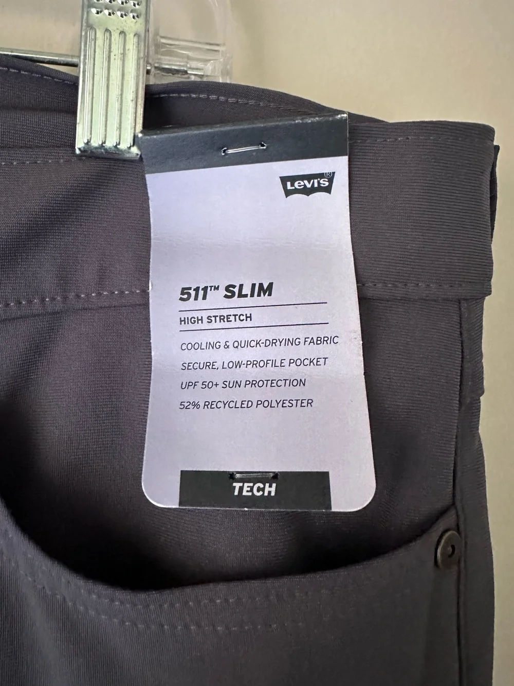 Levi's Men's 511 Slim Tech Pants -Dark Gray